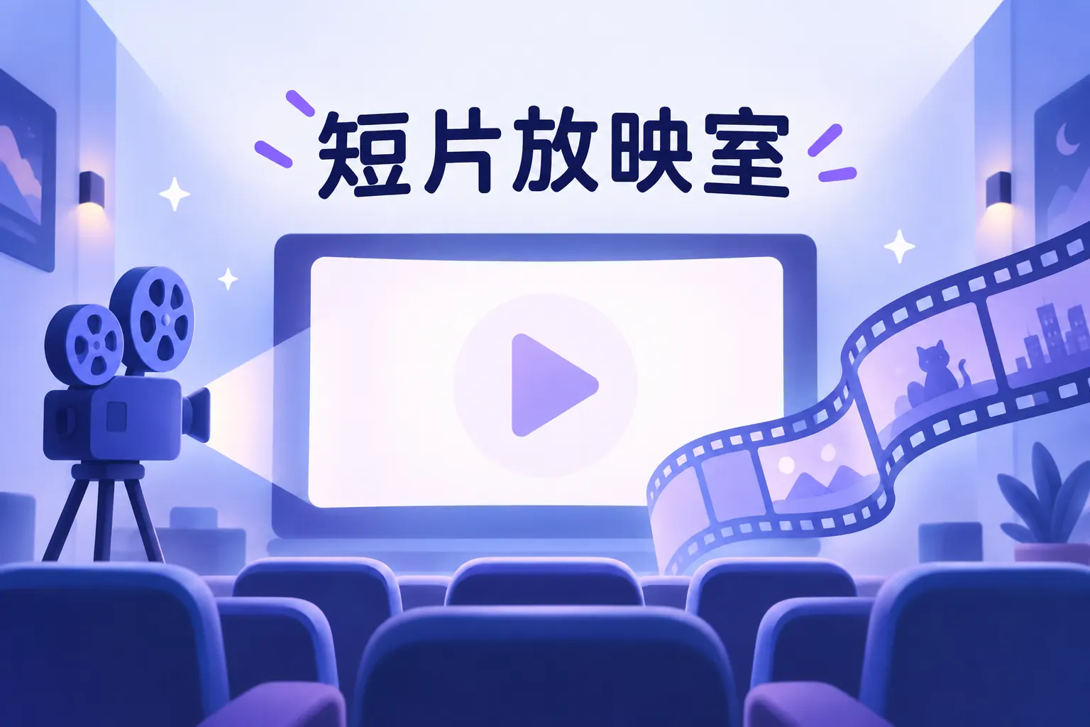 短片放映室主题插图